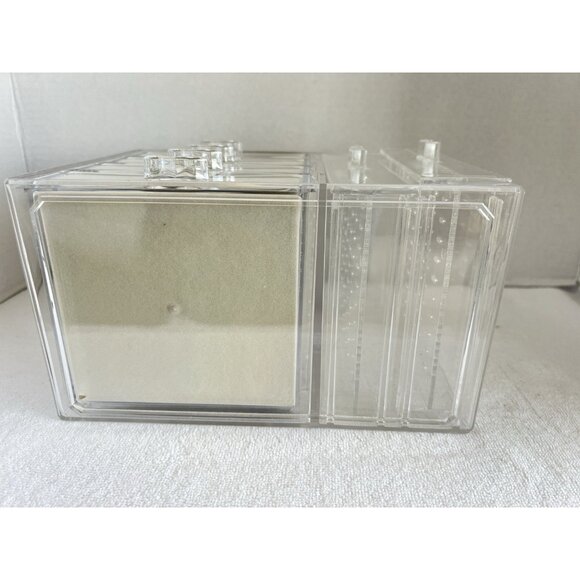NWOT Acrylic Jewelry Organizer 4 Drawers + 2 Earrings Holders Home Organization - Picture 9 of 12